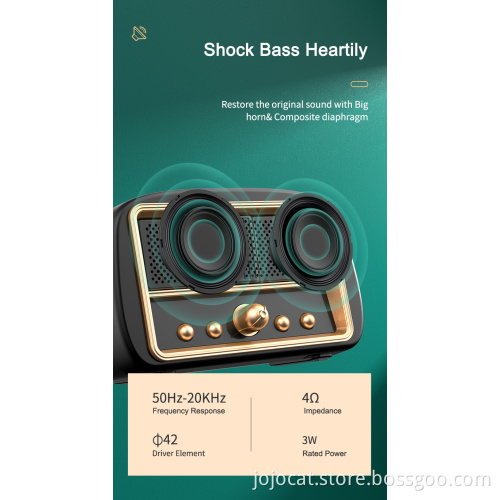 Rechargeable Retro Speaker Portable Vintage Speaker